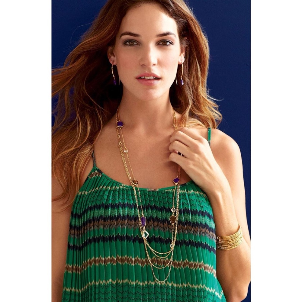 Stella & Dot Libby Layering Necklace Triple Strand Gold - BRAND NEW - Picture 7 of 8